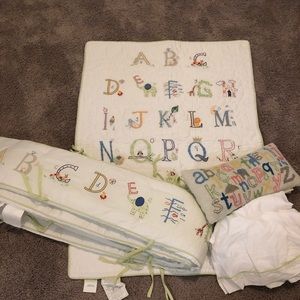 Pottery Barn Crib Quilt & accessories